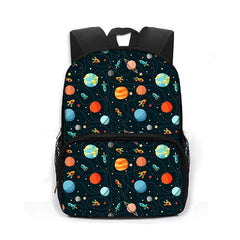Cartoon Astronaut Spaceship Star School Backpack Children School Bags