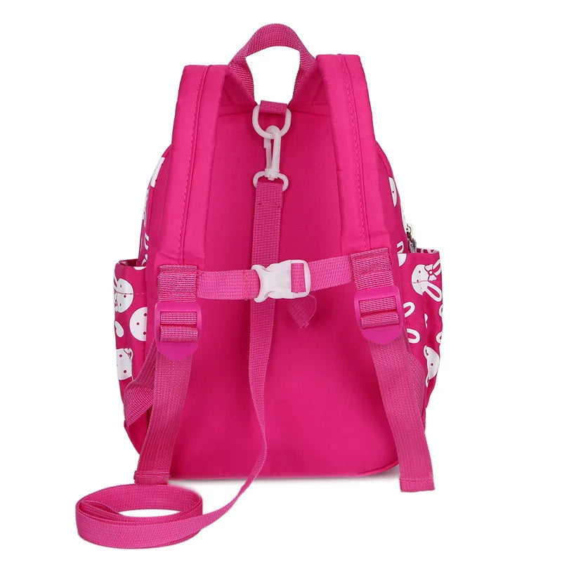 Children's Nylon School Backpack Rabbit Print Baby Boys Girls Bag