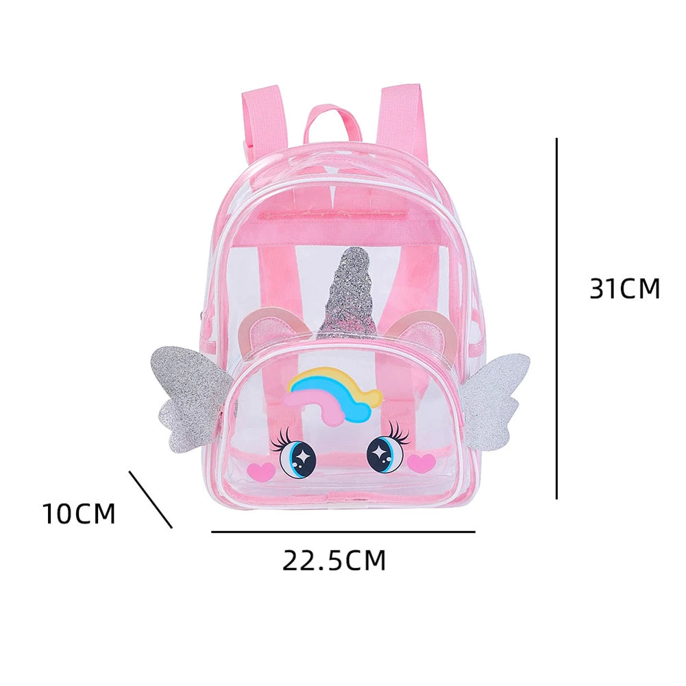 Transparent Big Eyes Kids Backpack Clear Cartoon School Bag Teen Summer