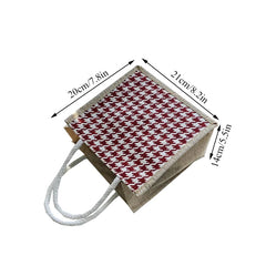 Houndstooth Cloth Tote Bag Plaid Beach Shoulder Bag Canvas Crossbody