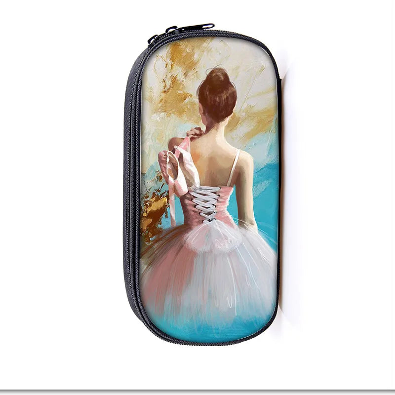 Ballet Dancing Girls Pencil Case Kids Bags Girl Stationery Bag