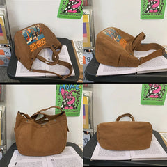 Cartoon Canvas Print Shoulder Bag Large Tote Ladies Casual Shopper Hand