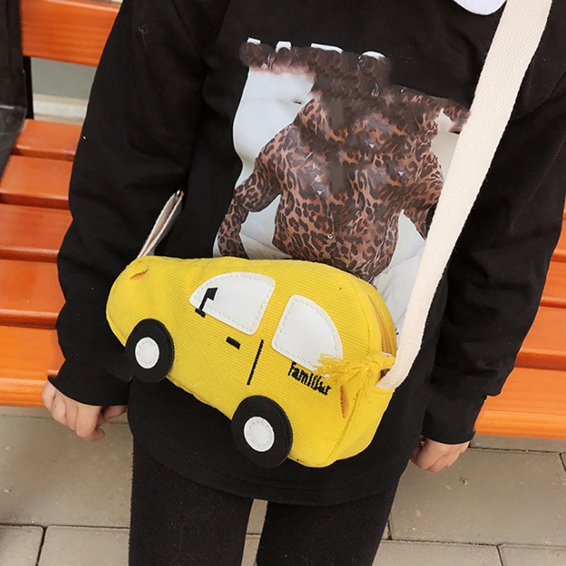 Kids Cartoon Car Boys Mini Messenger Bag Children Zipper Purse
