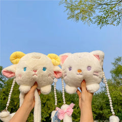 Cartoon Cat Plush Shoulder Bag Women Girl Messenger Bag