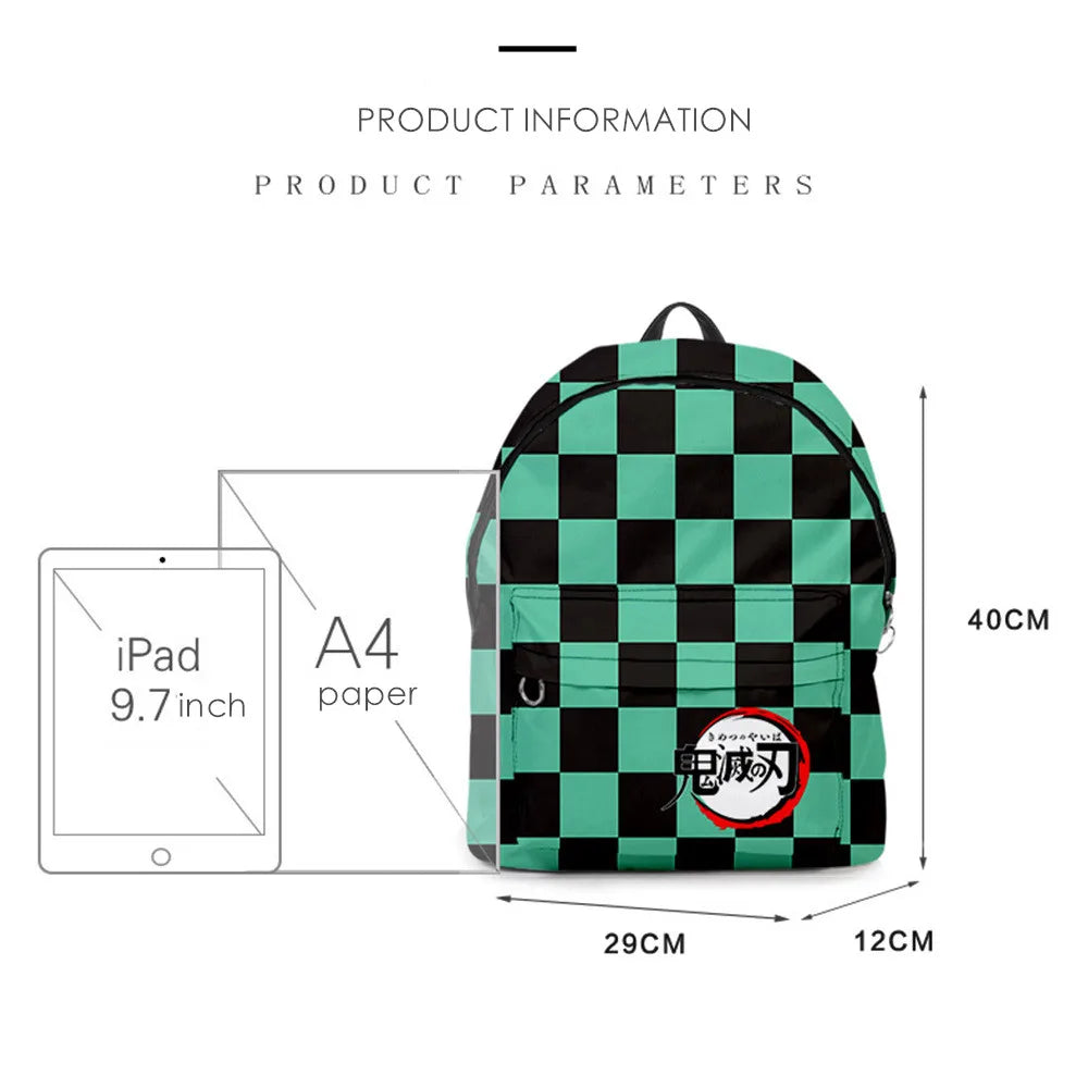 Demon Slayer Kimetsu No Yaiba 3D Print Backpack Waterproof Boys/Girls Travel Bag