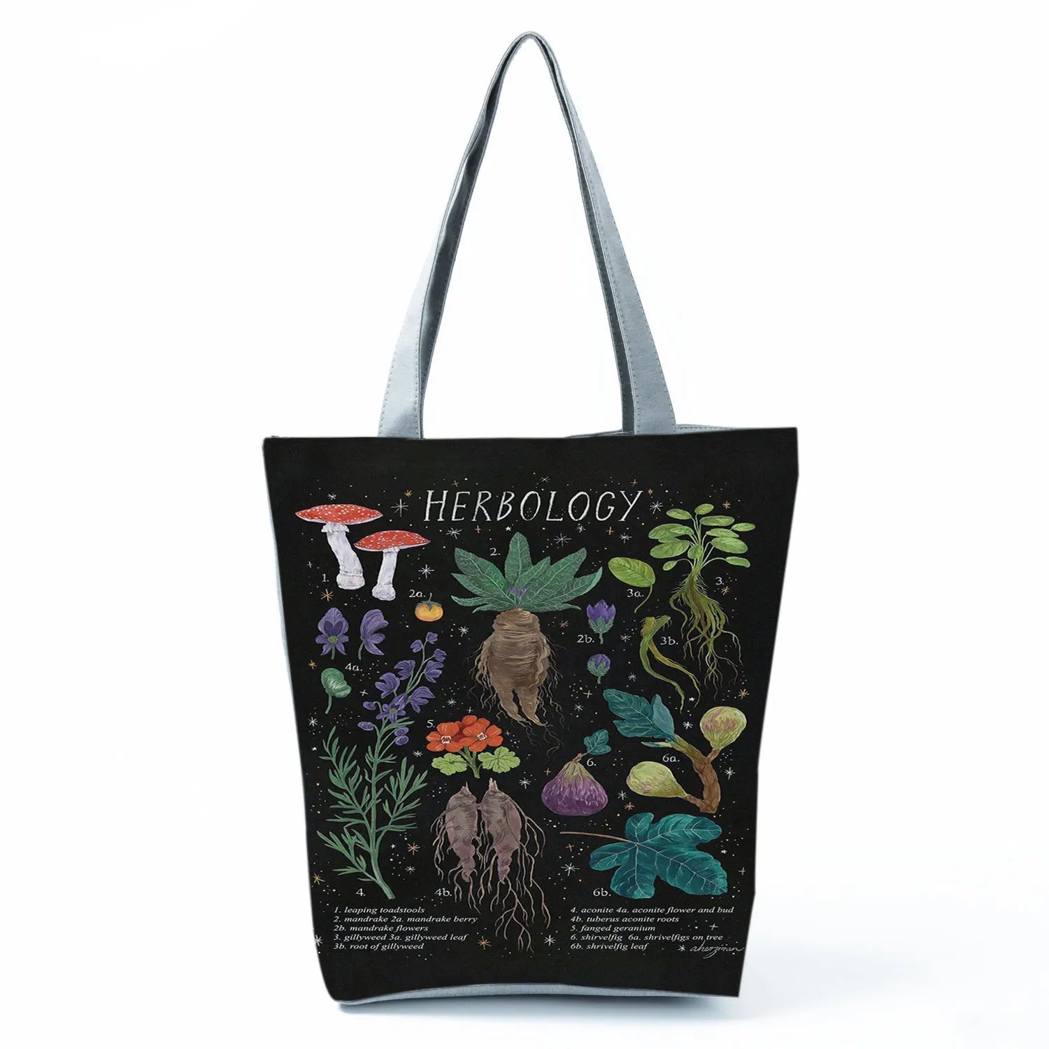 Cartoon Mushroom Letter Shoulder Bag Harajuku Tote Handbag
