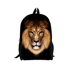 Creative Lion 3D Print 3pcs/Set School Travel Daypack Shoulder Bag Pencil Case
