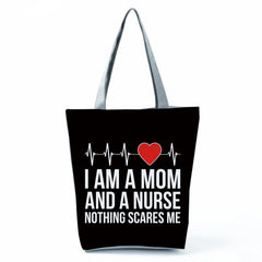 Cartoon Dentist Nurse Print Tote Women Shoulder Bag Handbags