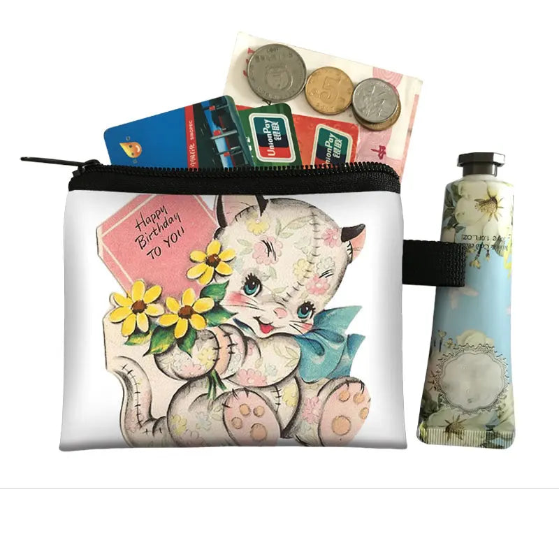 Cartoon Animals Coin Bag Women Vintage Purse Bear Cub Coin Bags
