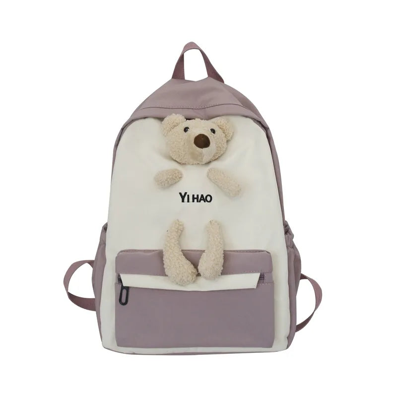 Bear Cartoon Backpack for Teenage Girls School Bag Women Shoulder Bags