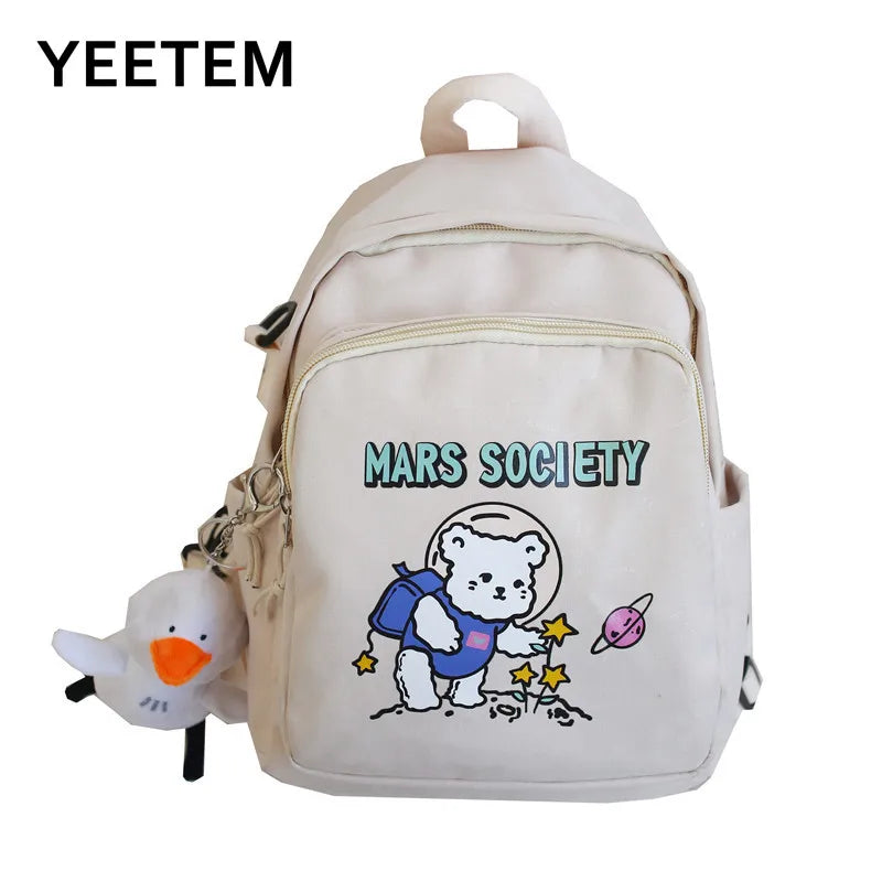 Astronaut Bear Backpack Men and Women Schoolbag