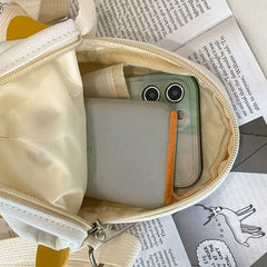 Cartoon Canvas Messenger Bag Girl Shoulder Bag Wallet Cell Phone