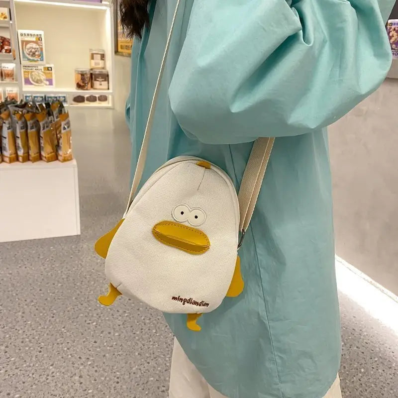 Cartoon Canvas Messenger Bag Girl Shoulder Bag Wallet Cell Phone