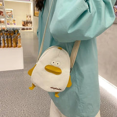 Cartoon Canvas Messenger Bag Girl Shoulder Bag Wallet Cell Phone