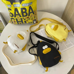 Cartoon Canvas Messenger Bag Girl Shoulder Bag Wallet Cell Phone