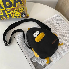 Cartoon Canvas Messenger Bag Girl Shoulder Bag Wallet Cell Phone