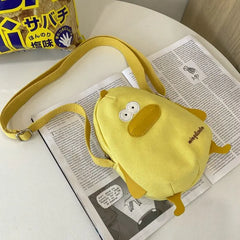 Cartoon Canvas Messenger Bag Girl Shoulder Bag Wallet Cell Phone