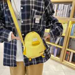 Cartoon Canvas Messenger Bag Girl Shoulder Bag Wallet Cell Phone