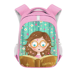 Cartoon Girl with Books School Bag 13 Inch Kids Backpack