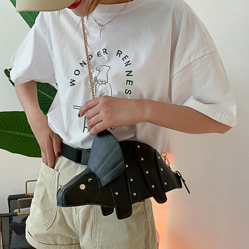 Dinosaur Tote Handbag Shoulder Bag Solid Women Casual Travel Bag