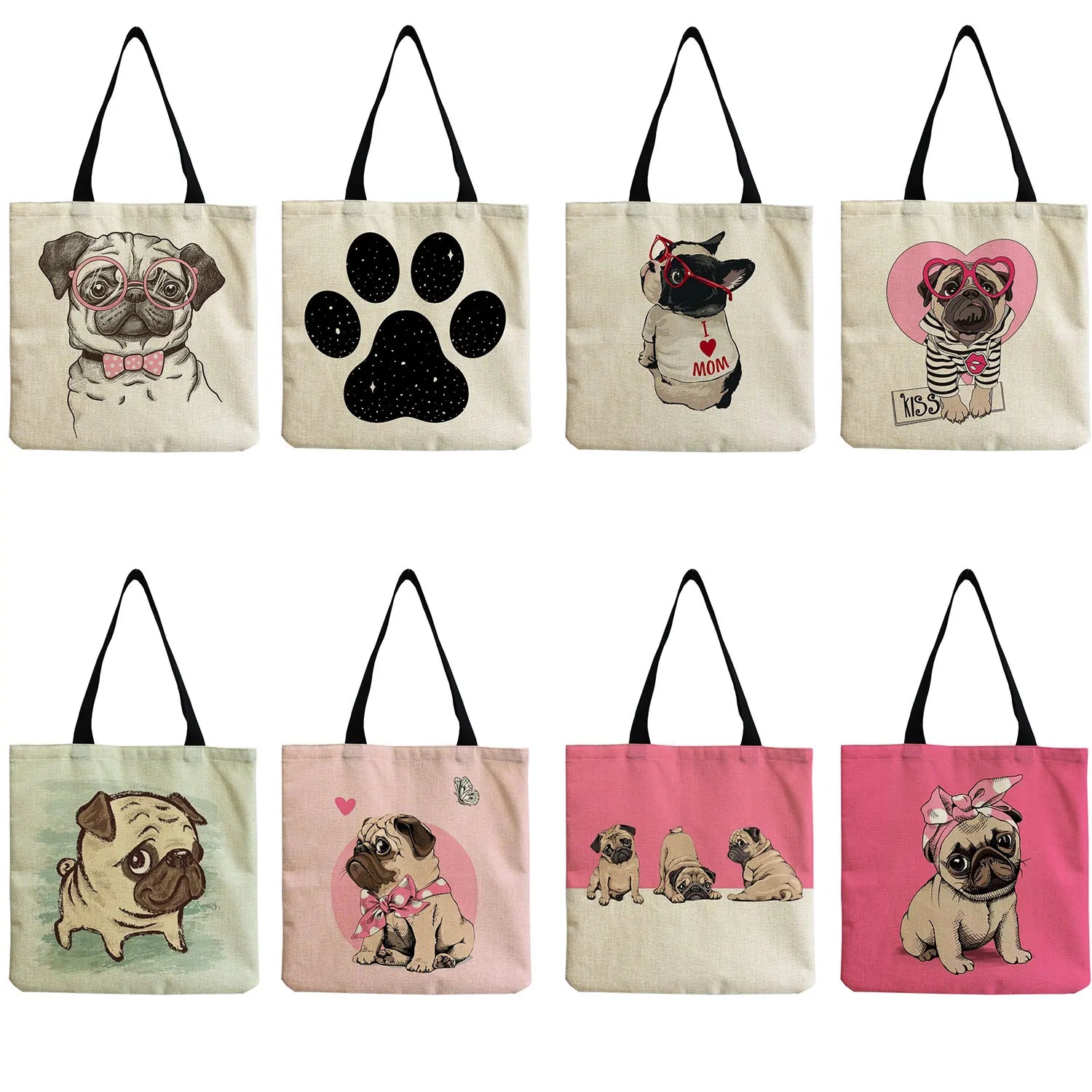 Cartoon Dog Shoulder Bag Women's Large Capacity Tote Bag