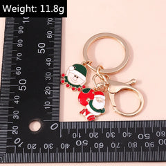 Enamel Christmas Tree Santa Keychain Handbag Charms Pendants