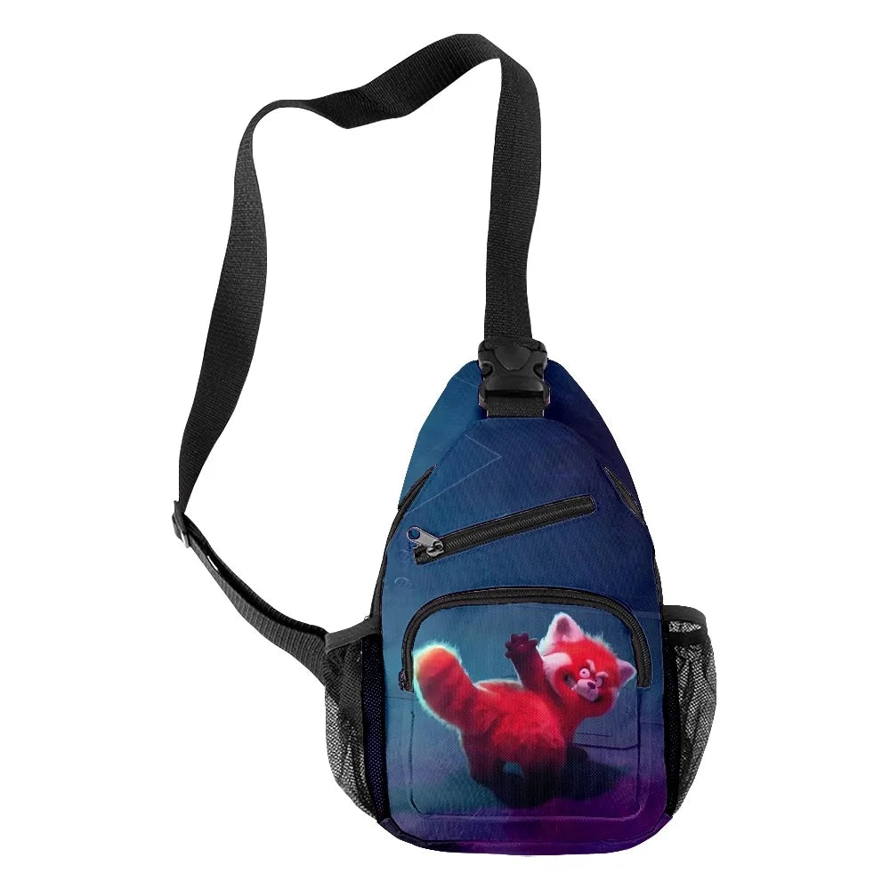 3D Print Red Crossbody Chest Bag Waterproof Boys/Girls Travel Shoulder Bag
