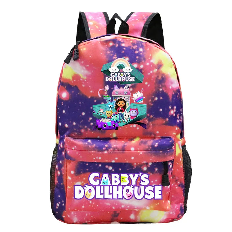 Gabby Dollhouse Backpack Boy Girl School Bags Back to School Mochila Book Bags