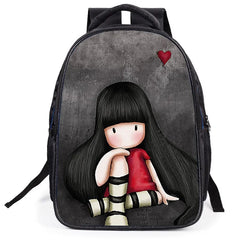 Anime Girl Print School Backpack Light Book Bag