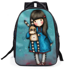 Anime Girl Print School Backpack Light Book Bag