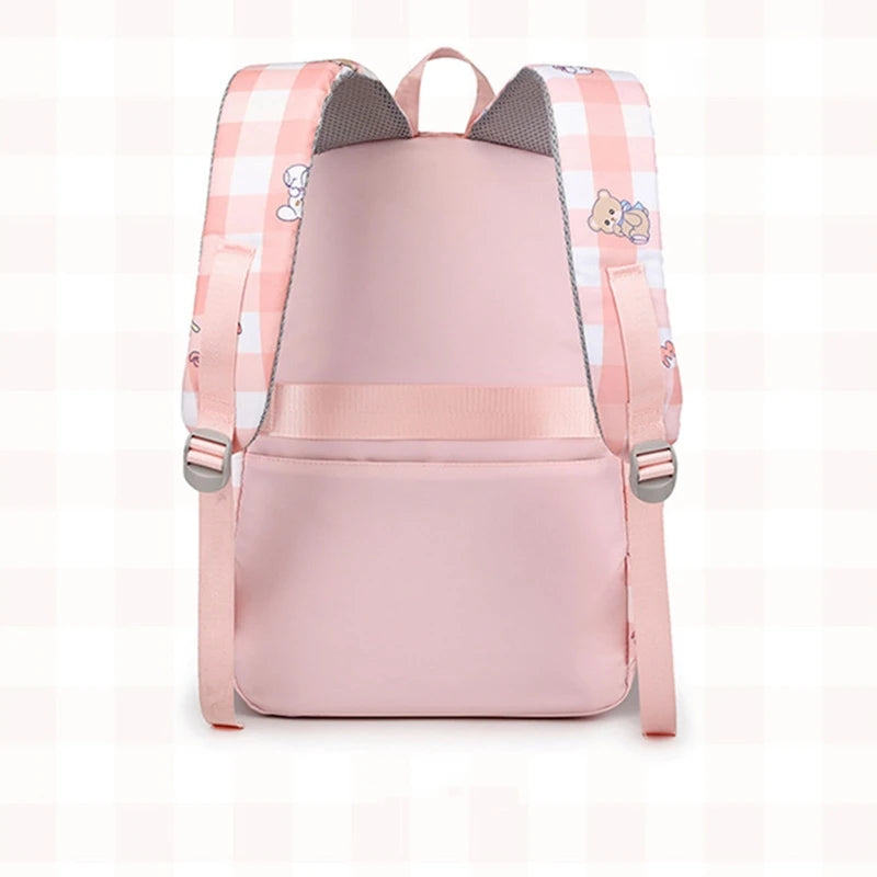 Cartoon Girl School Backpack Large Capacity Waterproof Nylon Station