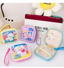 Girls Earphone Case Data Cable Storage Portable Organizer Bag