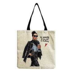 Hipster Urban Woman Print Tote Bag Customizable