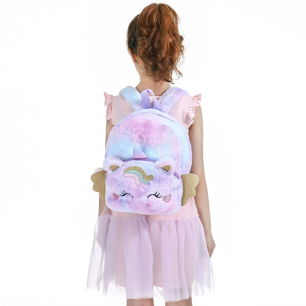 Cartoon Kids Mini Backpack Purse Plush School Bags for Girls