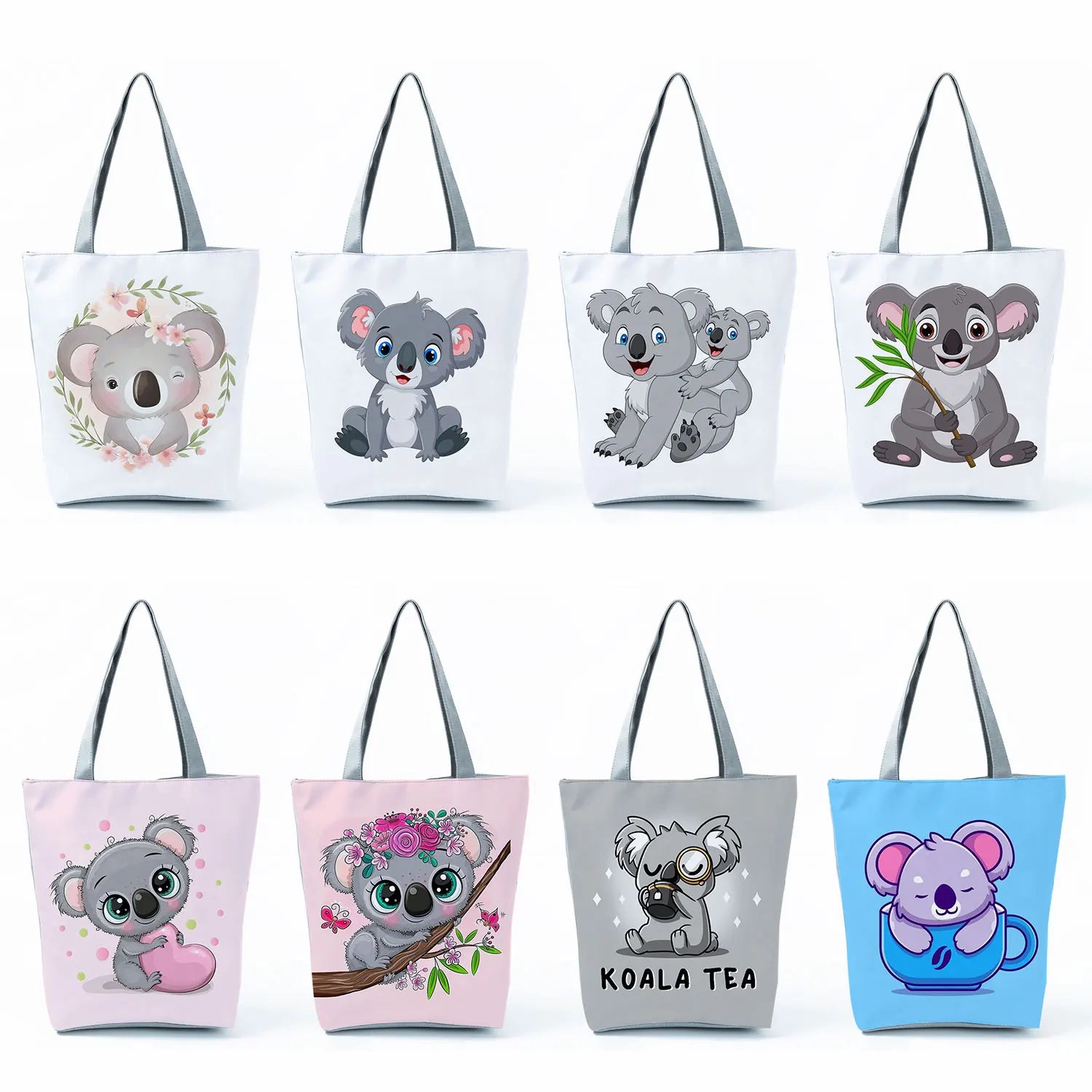 Cartoon Koala Print Women's Shoulder Bag Eco-Friendly Shopping Bag