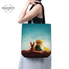 Little Prince Women Canvas Shopper Bag Eco Foldable Reusable Tote Bag