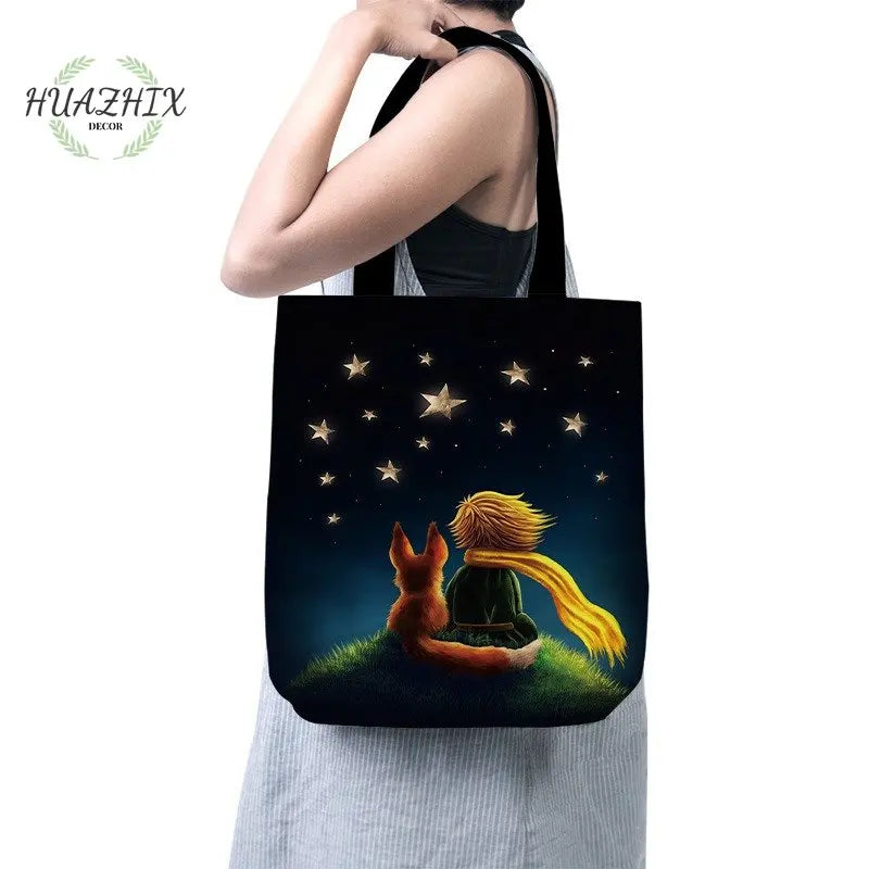 Little Prince Women Canvas Shopper Bag Eco Foldable Reusable Tote Bag