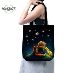 Little Prince Women Canvas Shopper Bag Eco Foldable Reusable Tote Bag