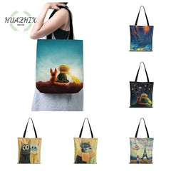 Little Prince Women Canvas Shopper Bag Eco Foldable Reusable Tote Bag