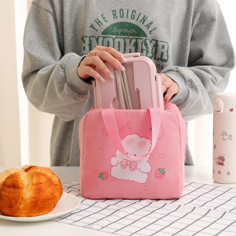 Kids Cartoon Lunch Bag Insulated Aluminum Foil Lunch Box Office Student Portable