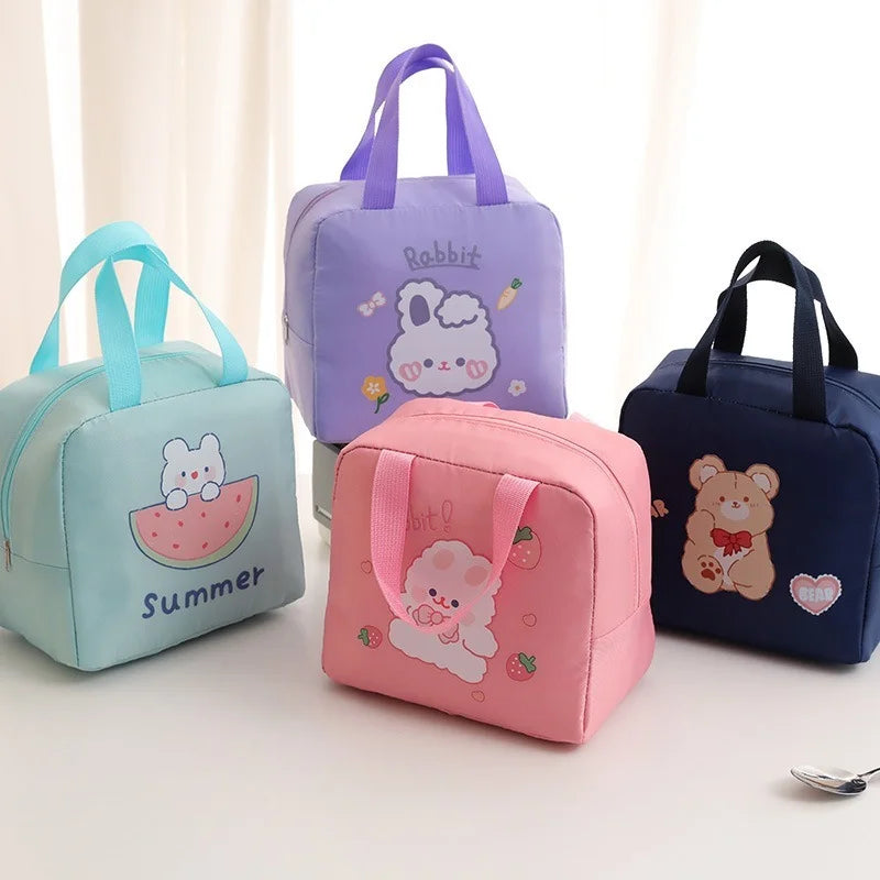 Kids Cartoon Lunch Bag Insulated Aluminum Foil Lunch Box Office Student Portable
