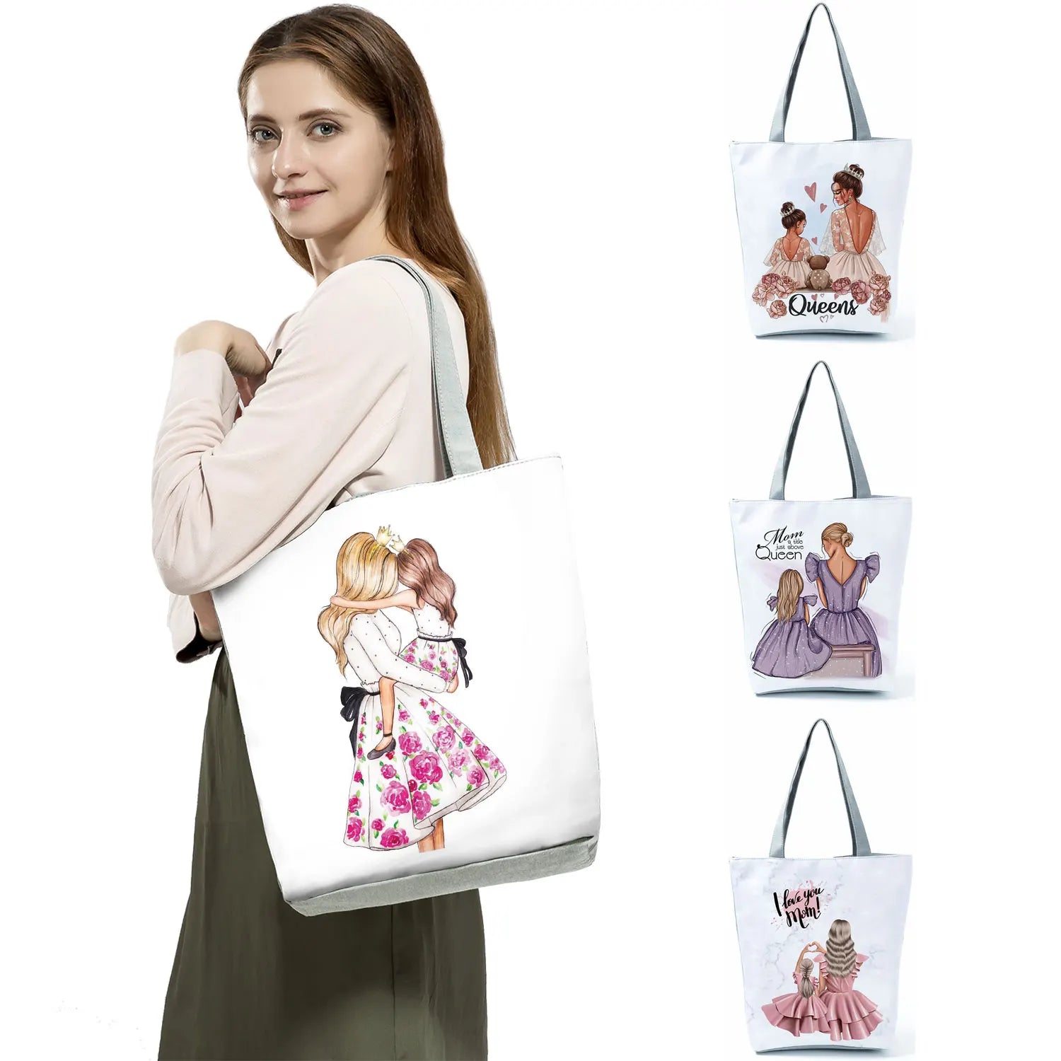 Cartoon Mama Tote Printed High Capacity Shopping Bag