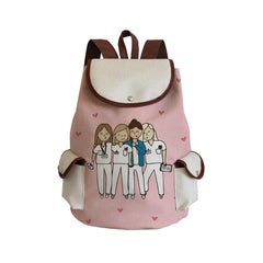 Cartoon Nurse Print Women's Backpack Large Capacity Portable Travel Outdoor Pack