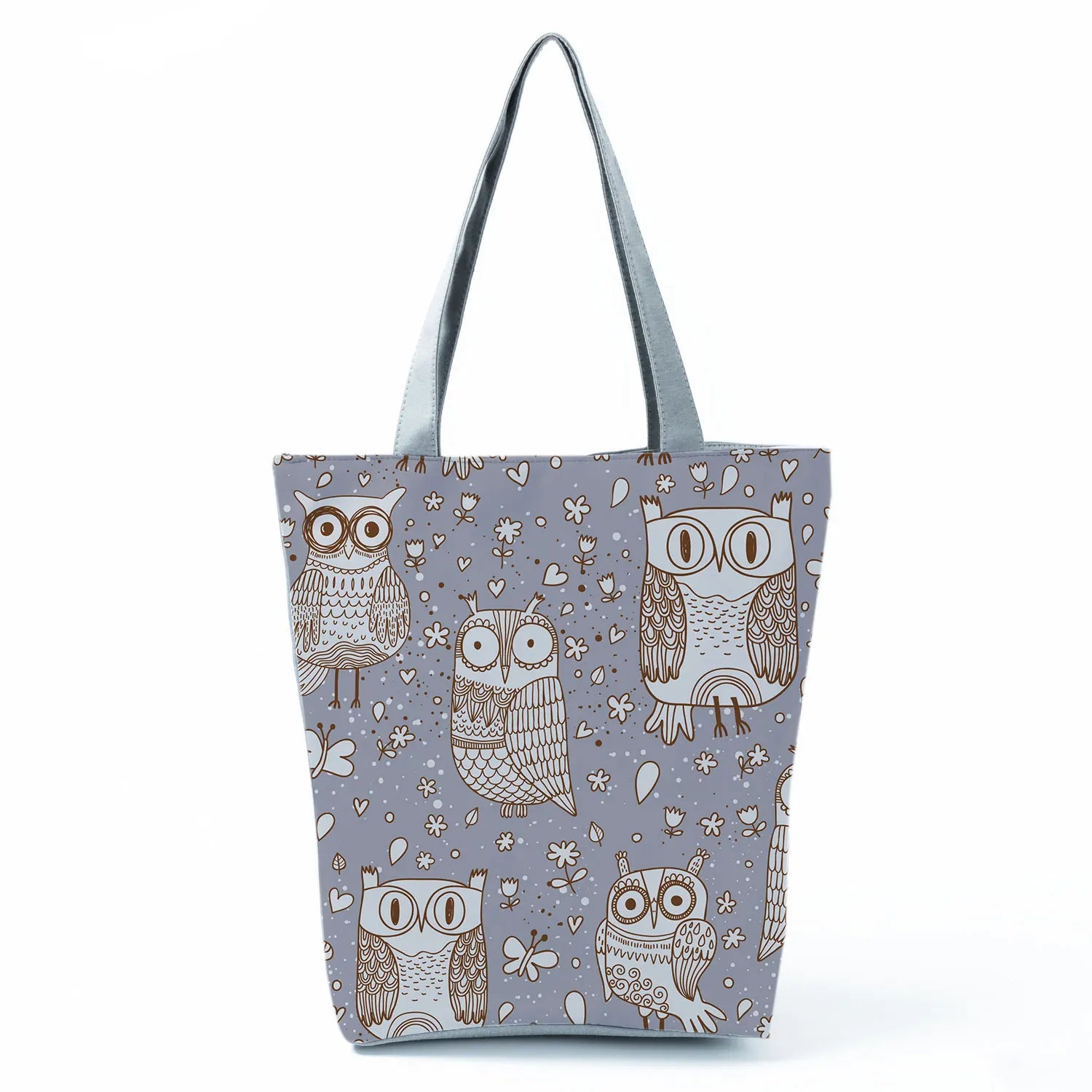 Cartoon Owl Printed Handbag Birds High Capacity Eco Portable Shopping Bag
