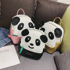 Cartoon Panda Children's Backpack PU Girls Boys School Bags Pattern Backpack