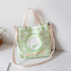 Cartoon Print Tote Bags Canvas Handbags for Women
