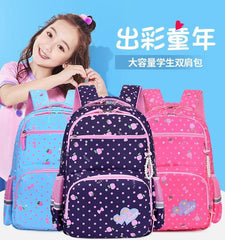 Cartoon Printing School Bags for Girls Grade 2-6 Orthopedic School Backpack Pink