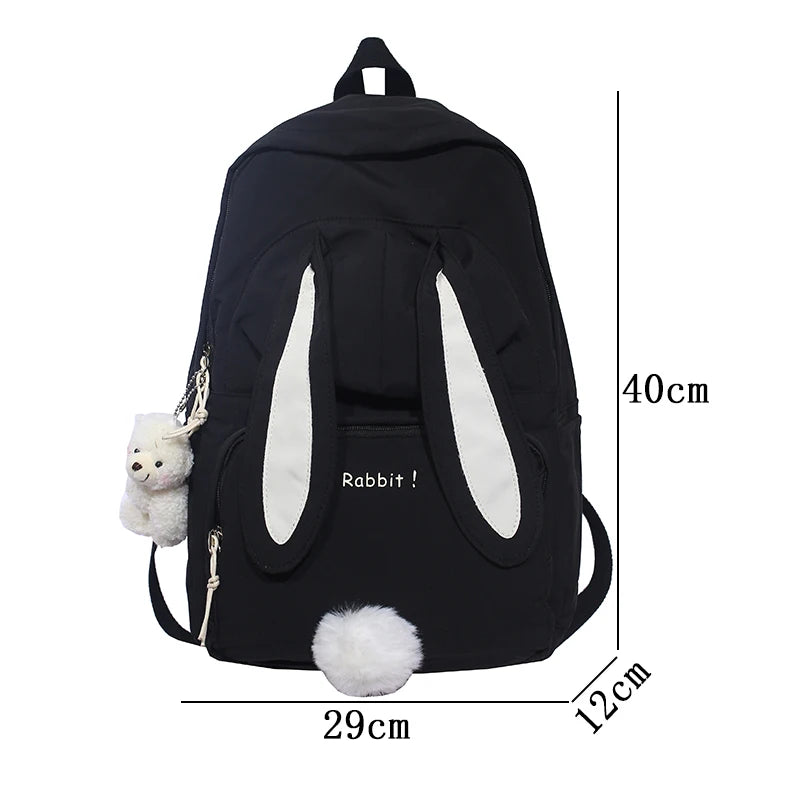 Rabbit Girls School Bags Nylon Waterproof Backpack Large Capacity