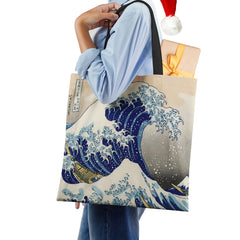 Cartoon Shoulder Bag Scenery Antiquity Women Reusable Canvas Tote Bag