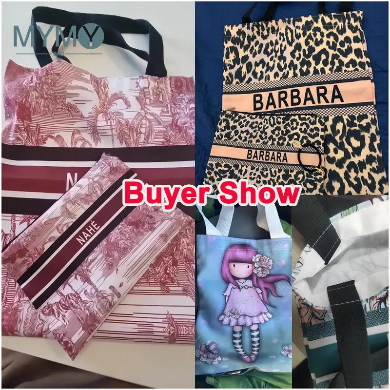 Women's Cartoon Shoulder Bag I'm Busy Casual Large Capacity Eco Shopping Bags
